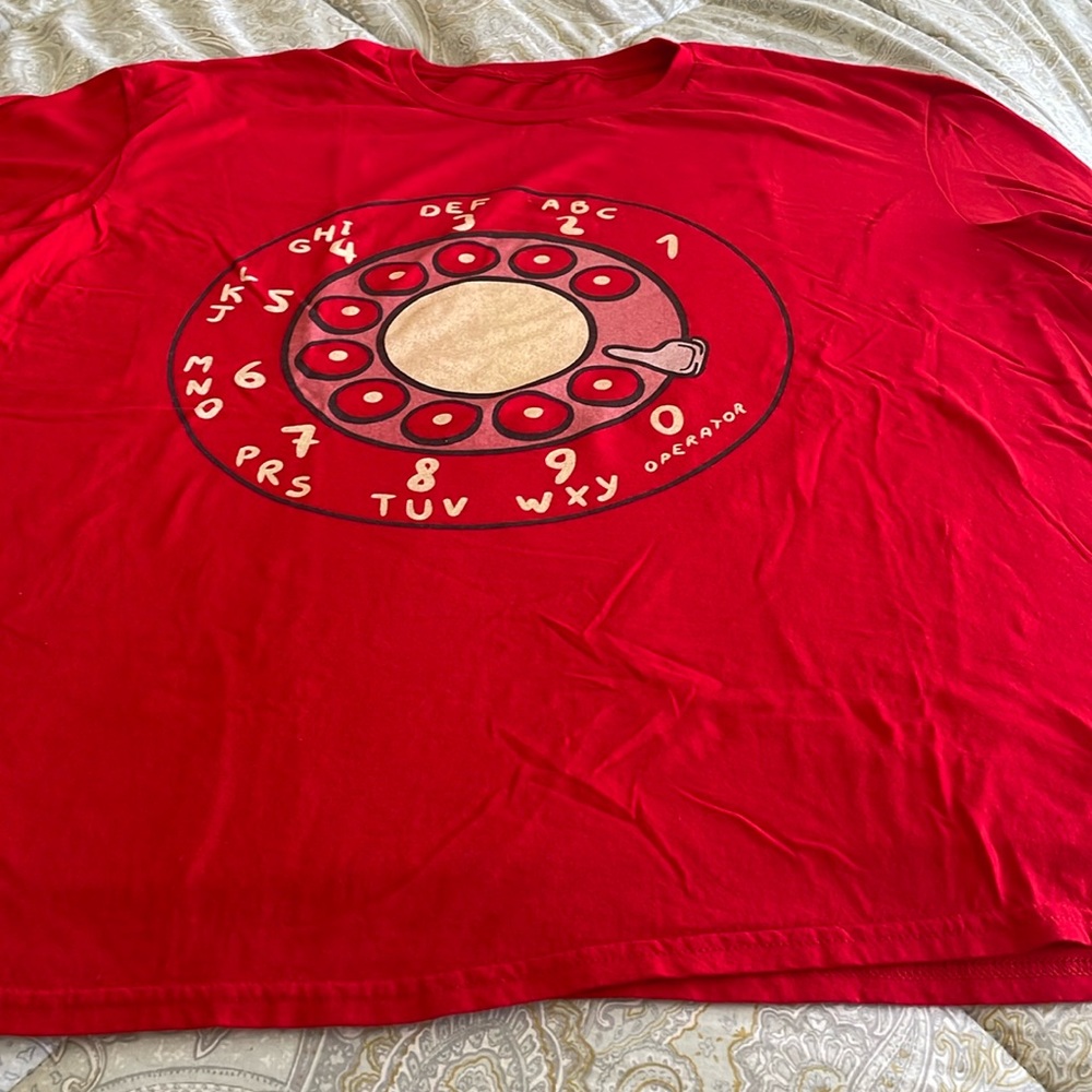 Men’s Graphic Tee  100% Cotton Short Sleeve Red Tee